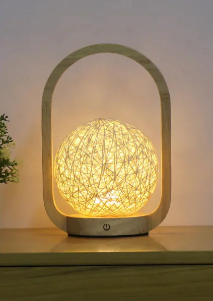 Dimmable Bedroom Bedside Glass Portable Table Lamp